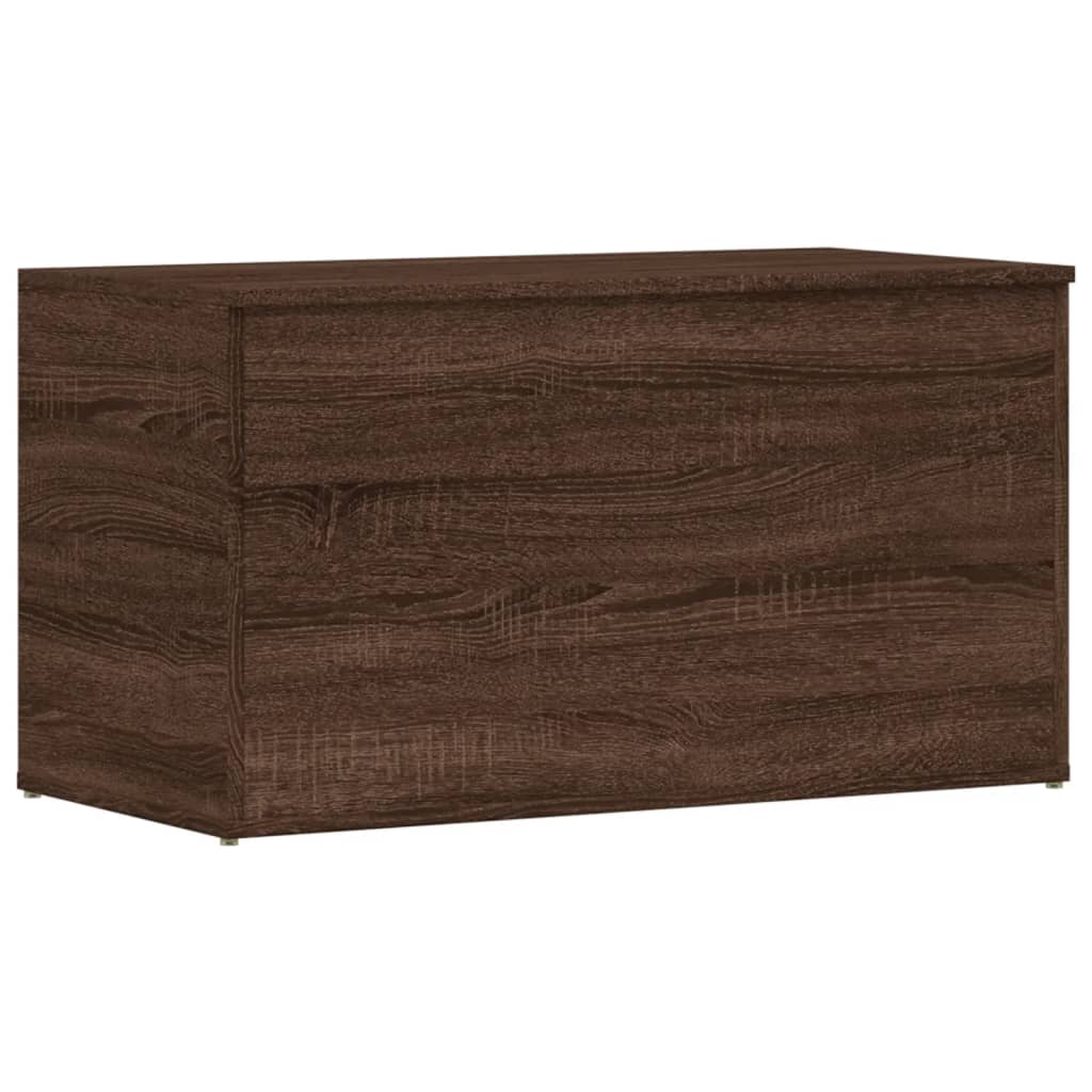 opbevaringskiste 84x42x46 cm konstrueret træ brun egetræsfarve