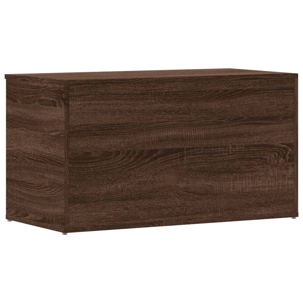 opbevaringskiste 84x42x46 cm konstrueret træ brun egetræsfarve