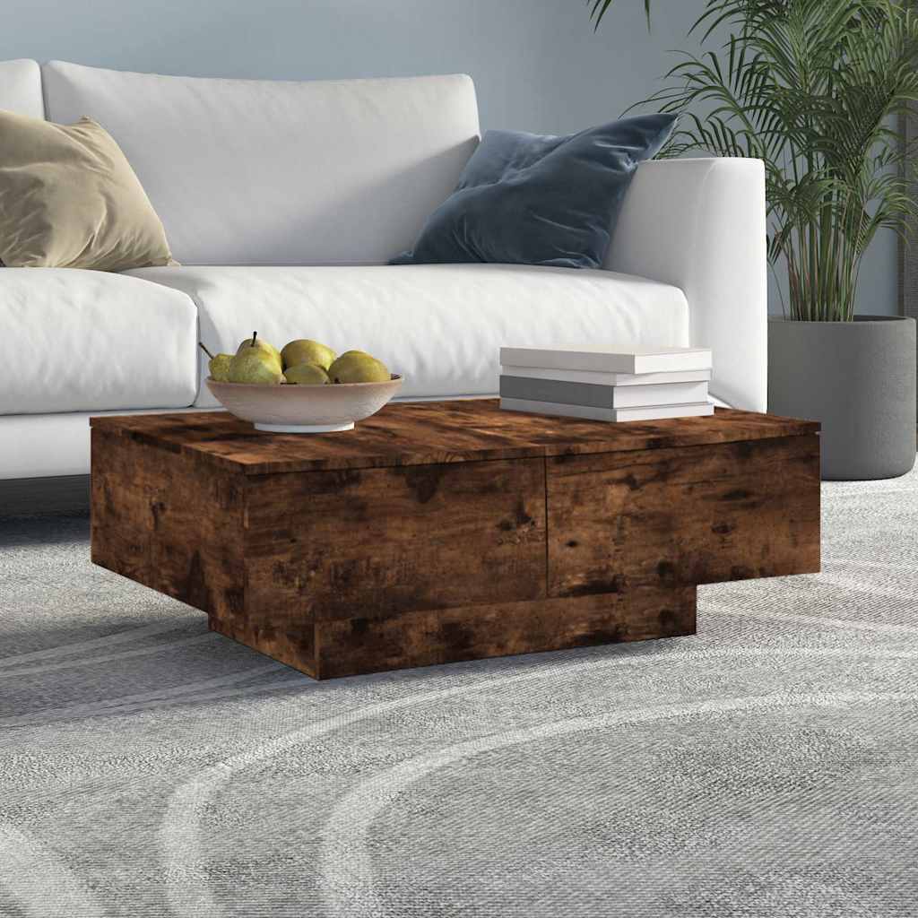 sofabord 90x60x31 cm konstrueret træ røget egetræsfarve