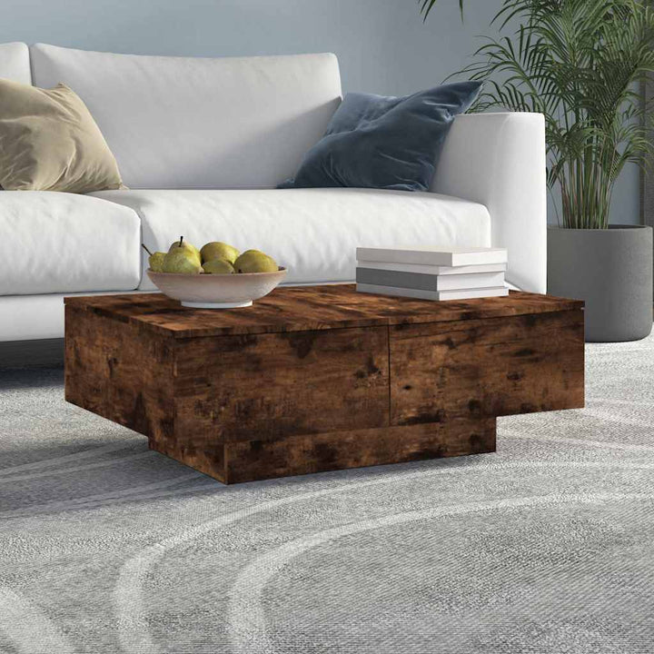 sofabord 90x60x31 cm konstrueret træ røget egetræsfarve