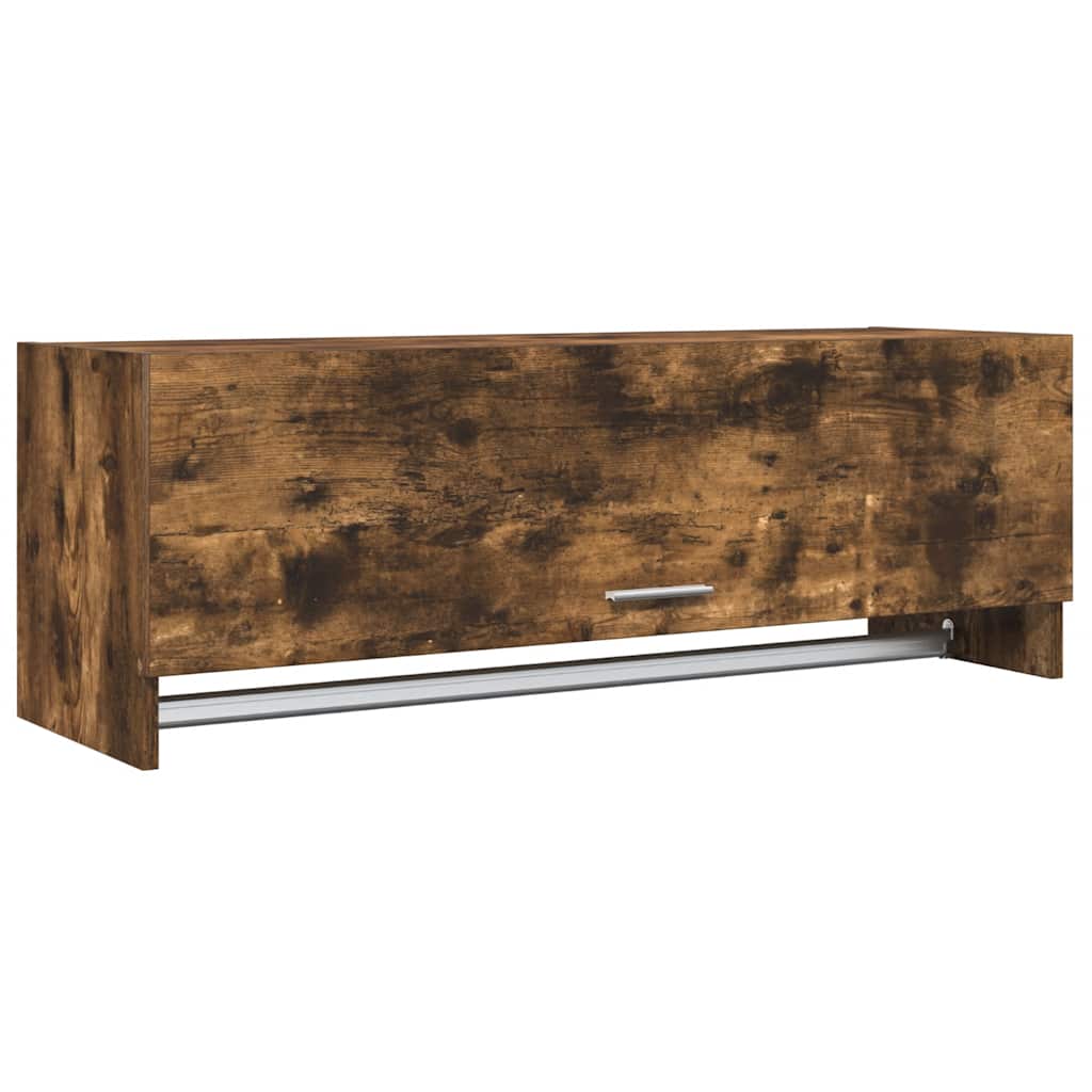 garderobeskab 100x32,5x35 cm konstrueret træ røget egetræsfarve