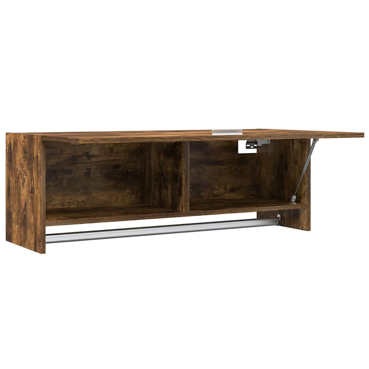 garderobeskab 100x32,5x35 cm konstrueret træ røget egetræsfarve