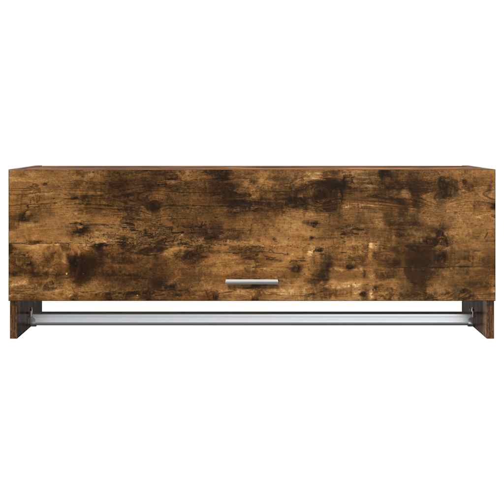 garderobeskab 100x32,5x35 cm konstrueret træ røget egetræsfarve