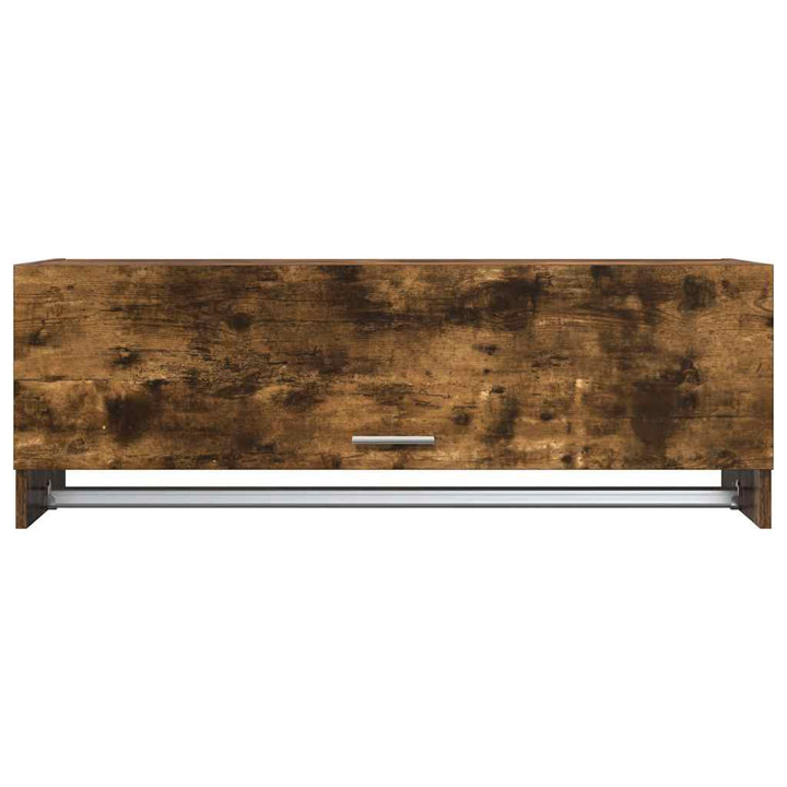 garderobeskab 100x32,5x35 cm konstrueret træ røget egetræsfarve