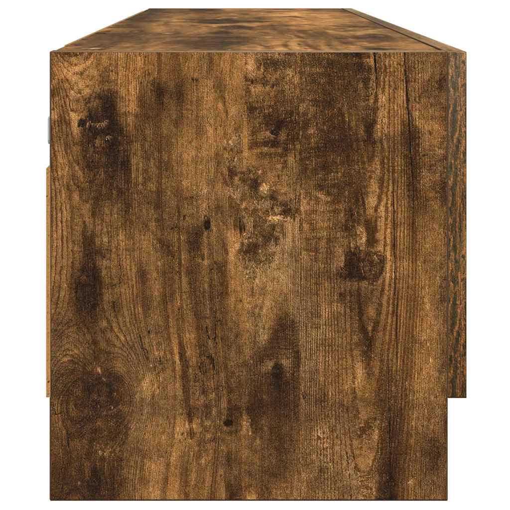 garderobeskab 100x32,5x35 cm konstrueret træ røget egetræsfarve