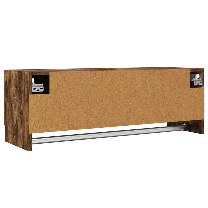 garderobeskab 100x32,5x35 cm konstrueret træ røget egetræsfarve