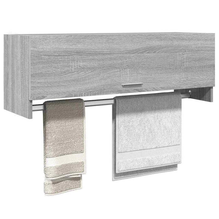 garderobeskab 100x32,5x35 cm konstrueret træ grå sonoma-eg
