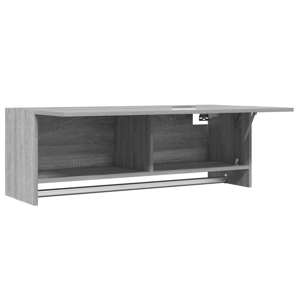 garderobeskab 100x32,5x35 cm konstrueret træ grå sonoma-eg