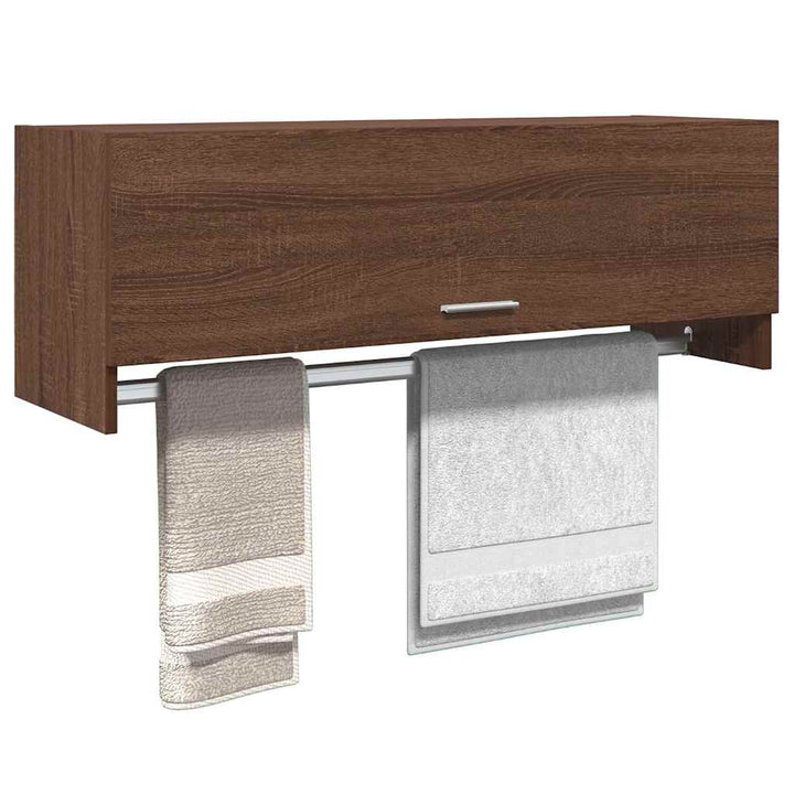 garderobeskab 100x32,5x35 cm konstrueret træ brun egetræsfarve