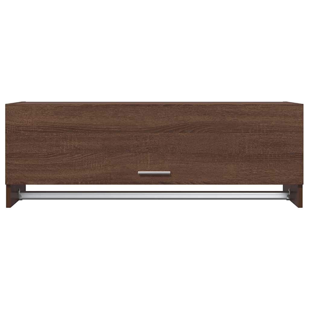 garderobeskab 100x32,5x35 cm konstrueret træ brun egetræsfarve