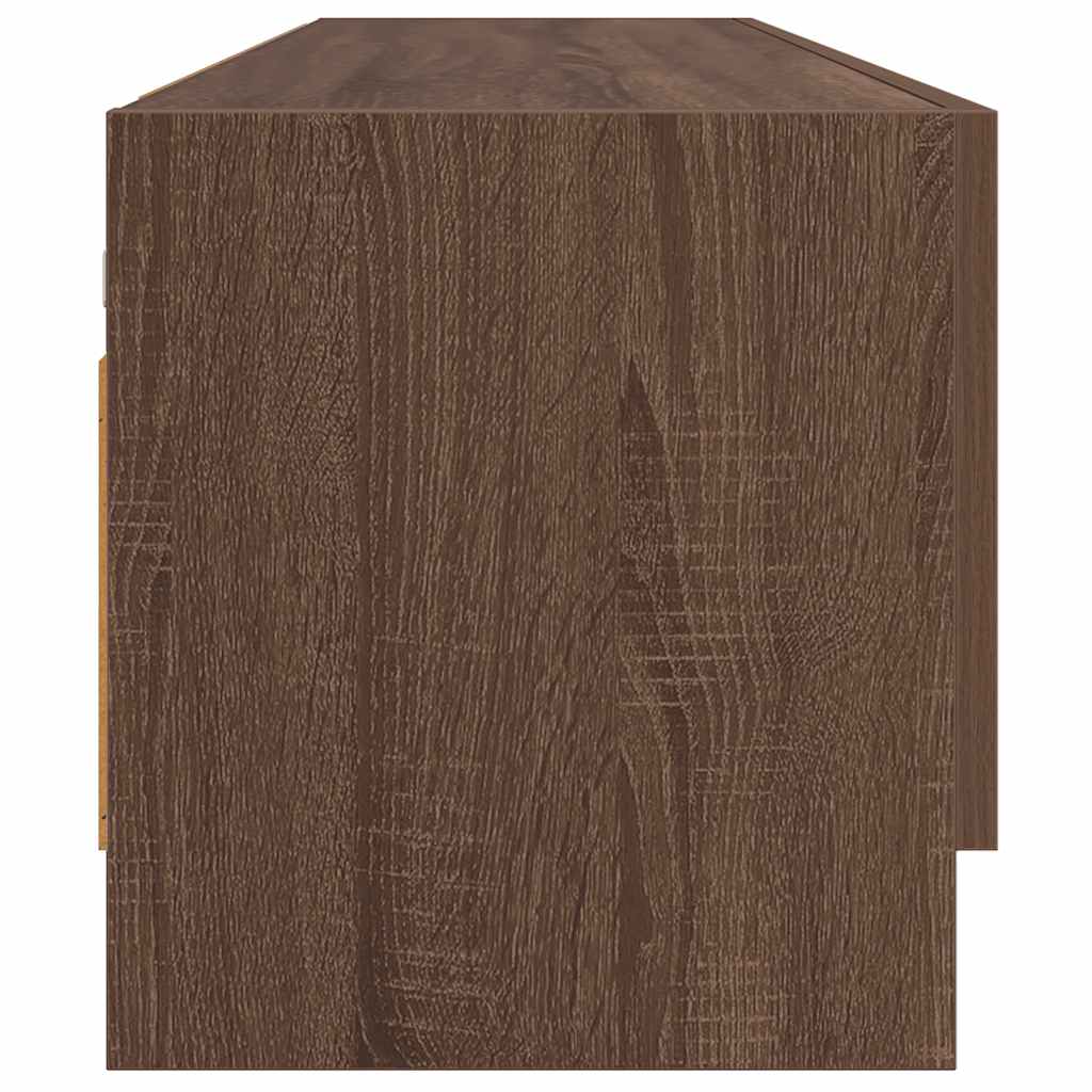 garderobeskab 100x32,5x35 cm konstrueret træ brun egetræsfarve