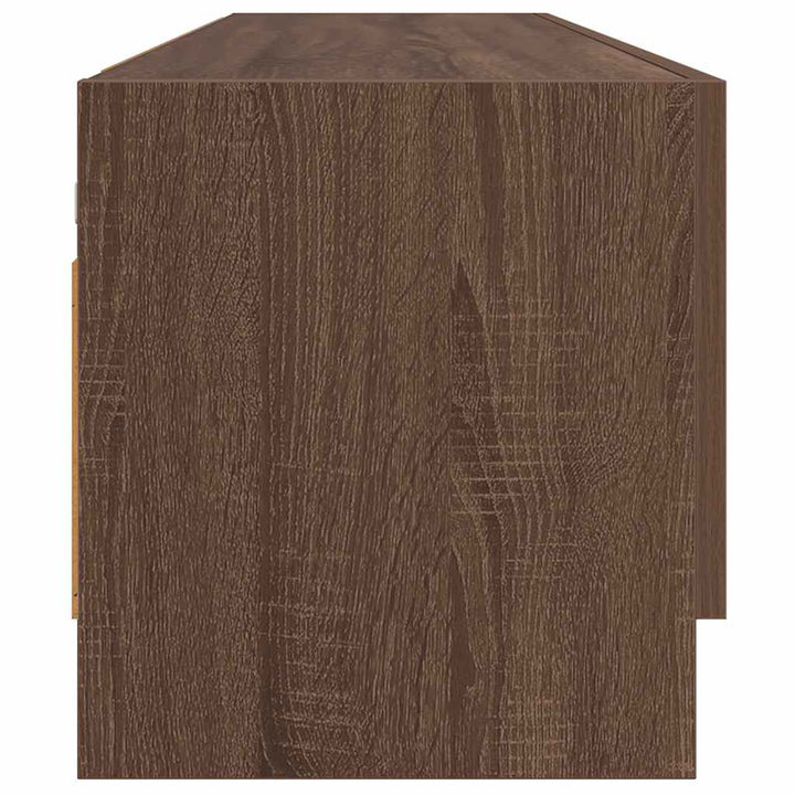 garderobeskab 100x32,5x35 cm konstrueret træ brun egetræsfarve