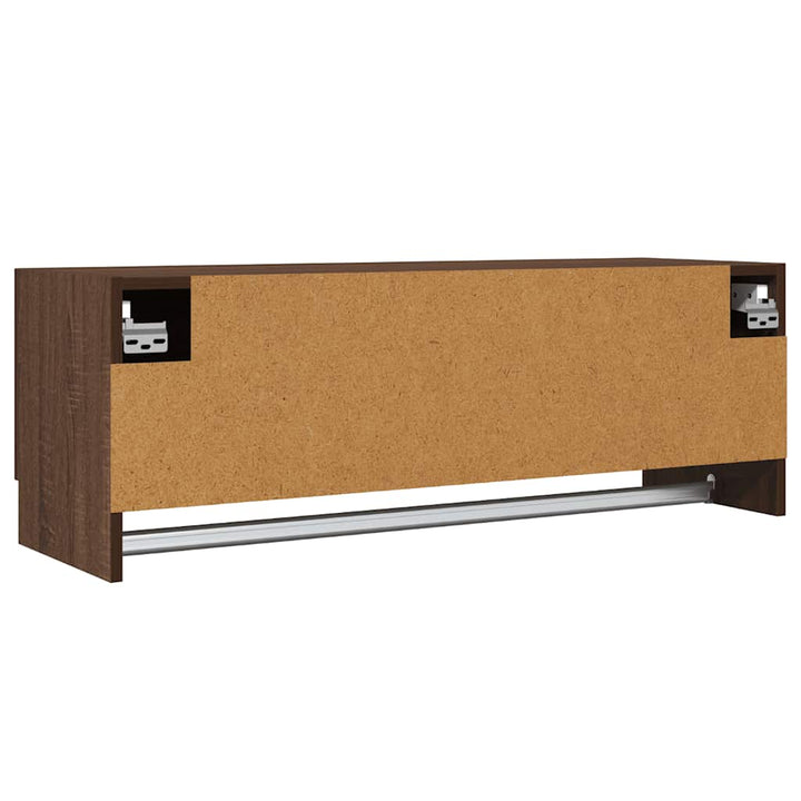 garderobeskab 100x32,5x35 cm konstrueret træ brun egetræsfarve