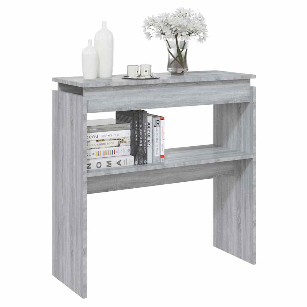 konsolbord 80x30x80 cm konstrueret træ grå sonoma-eg
