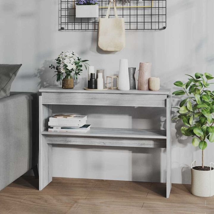 sofabord 102x30x80 cm konstrueret træ grå sonoma-eg
