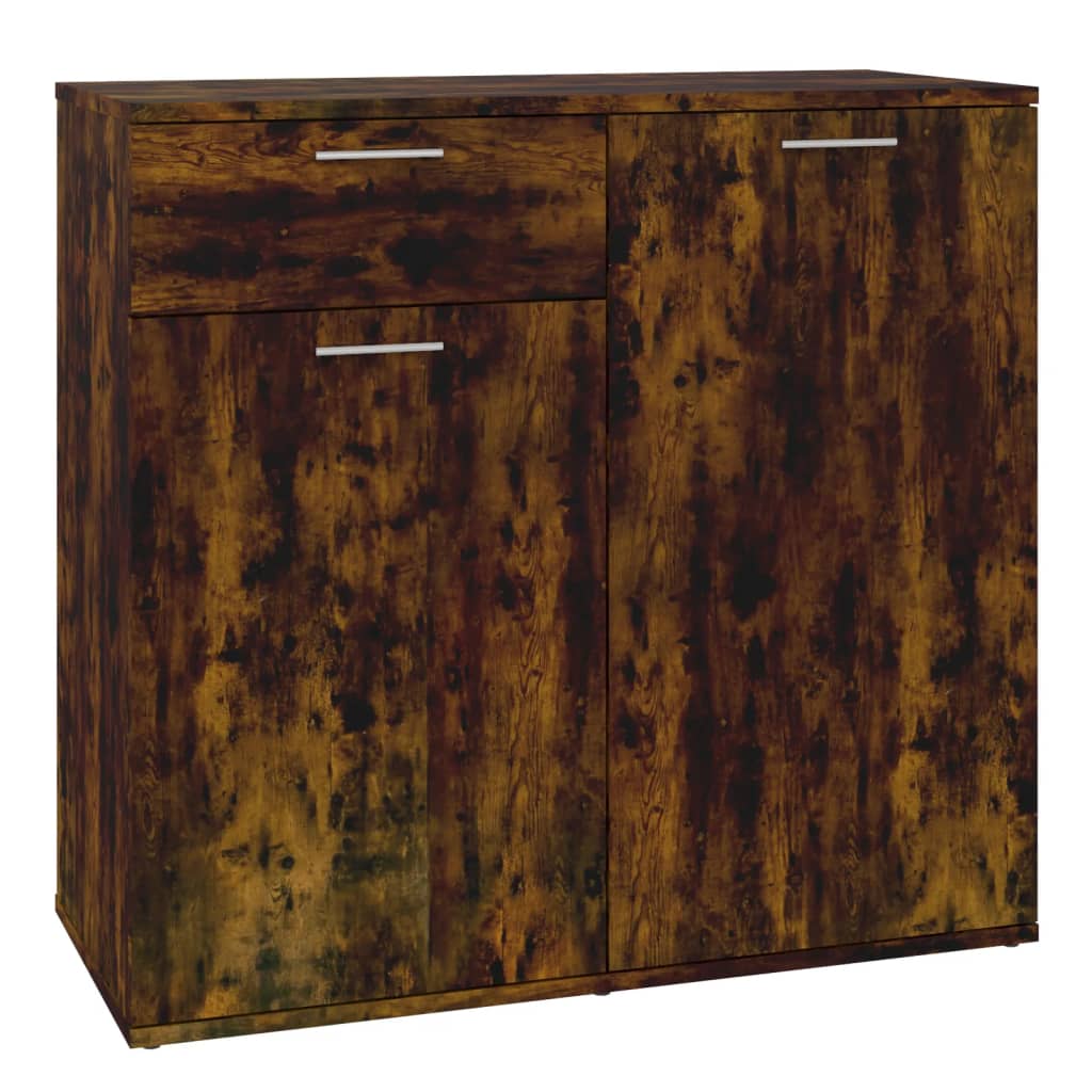 skænk 80x36x75 cm konstrueret træ røget egetræsfarve