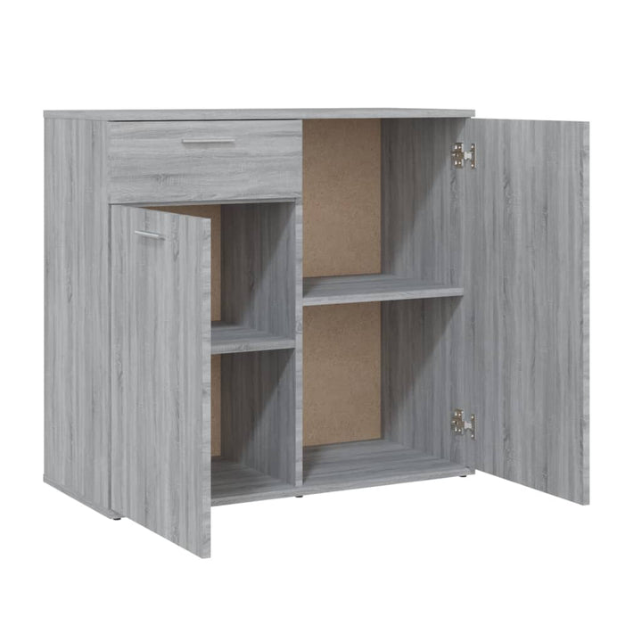 skænk 80x36x75 cm konstrueret træ grå sonoma-eg