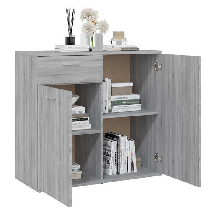 skænk 80x36x75 cm konstrueret træ grå sonoma-eg