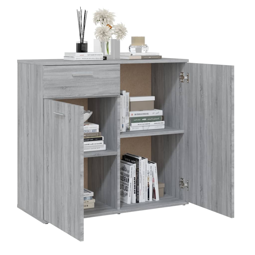skænk 80x36x75 cm konstrueret træ grå sonoma-eg