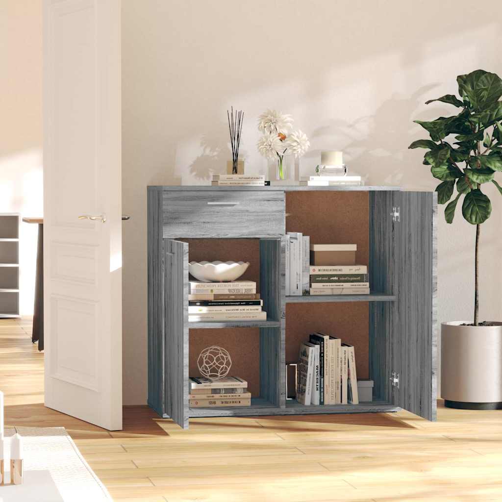 skænk 80x36x75 cm konstrueret træ grå sonoma-eg