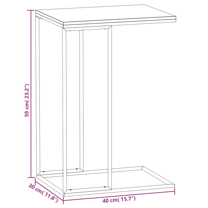 sidebord 40x30x59 cm konstrueret træ hvid