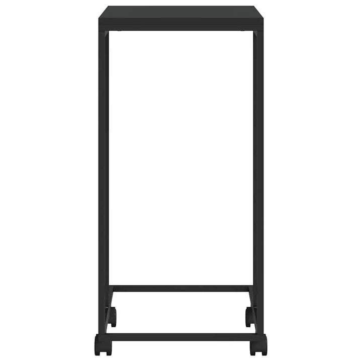 sidebord med hjul 40x30x63,5 cm konstrueret træ sort