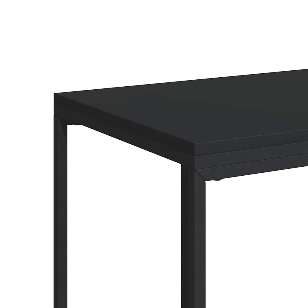 sidebord med hjul 40x30x63,5 cm konstrueret træ sort