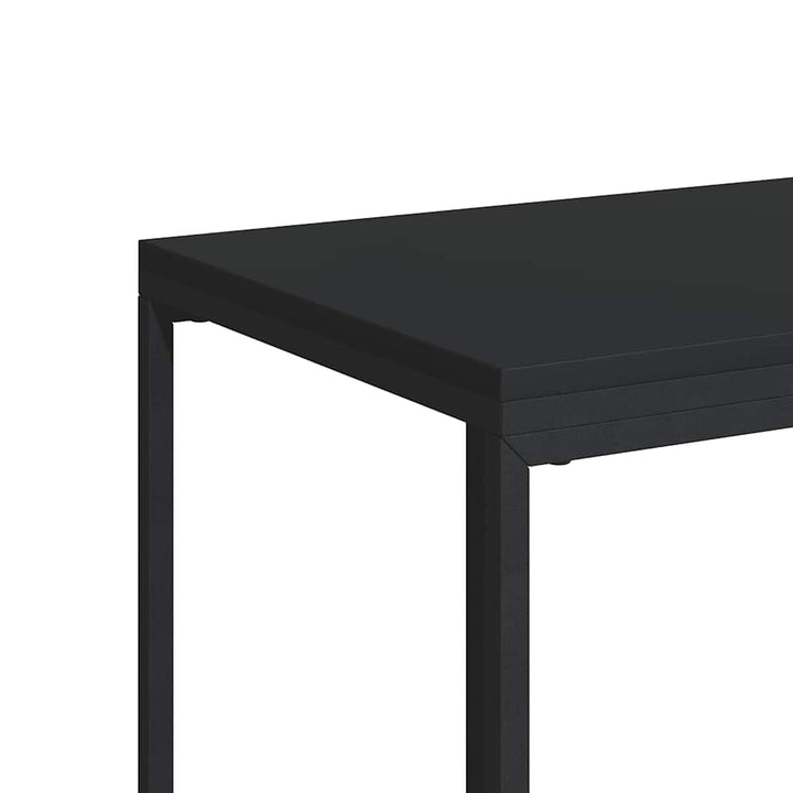 sidebord med hjul 40x30x63,5 cm konstrueret træ sort