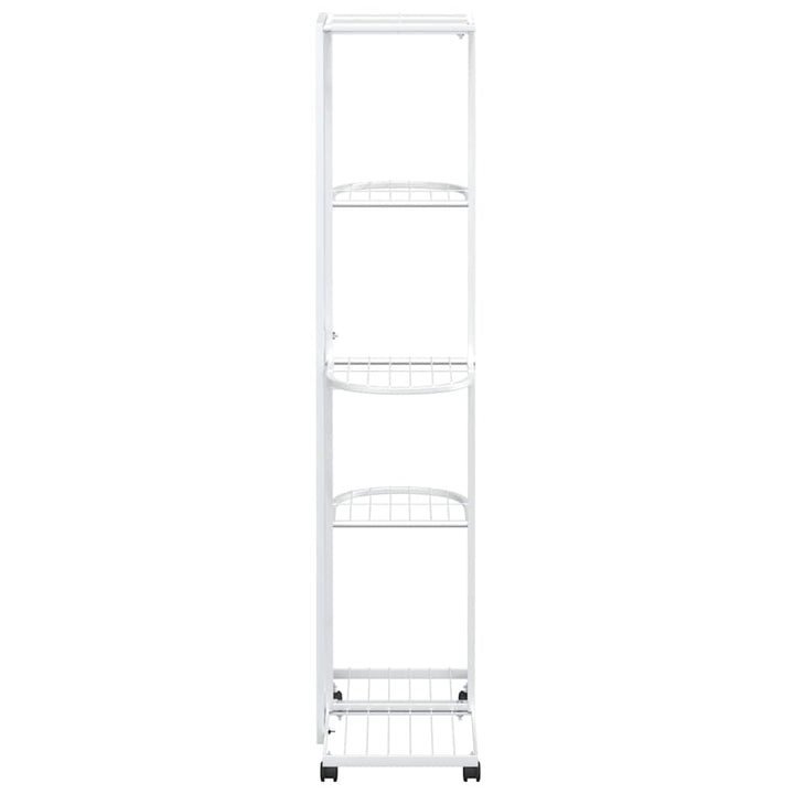 blomsterstativ 5 niveauer med hjul 44x23x100 cm jern hvid