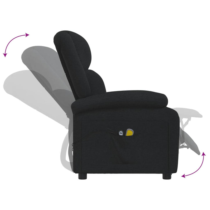eldrevet massagestol stof sort