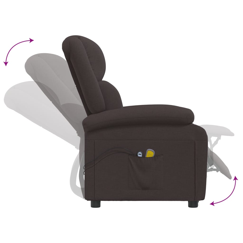 eldrevet massagestol stof mørkebrun