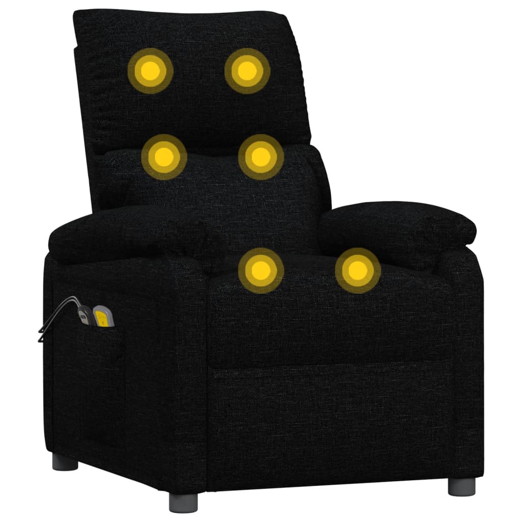eldrevet massagestol stof sort