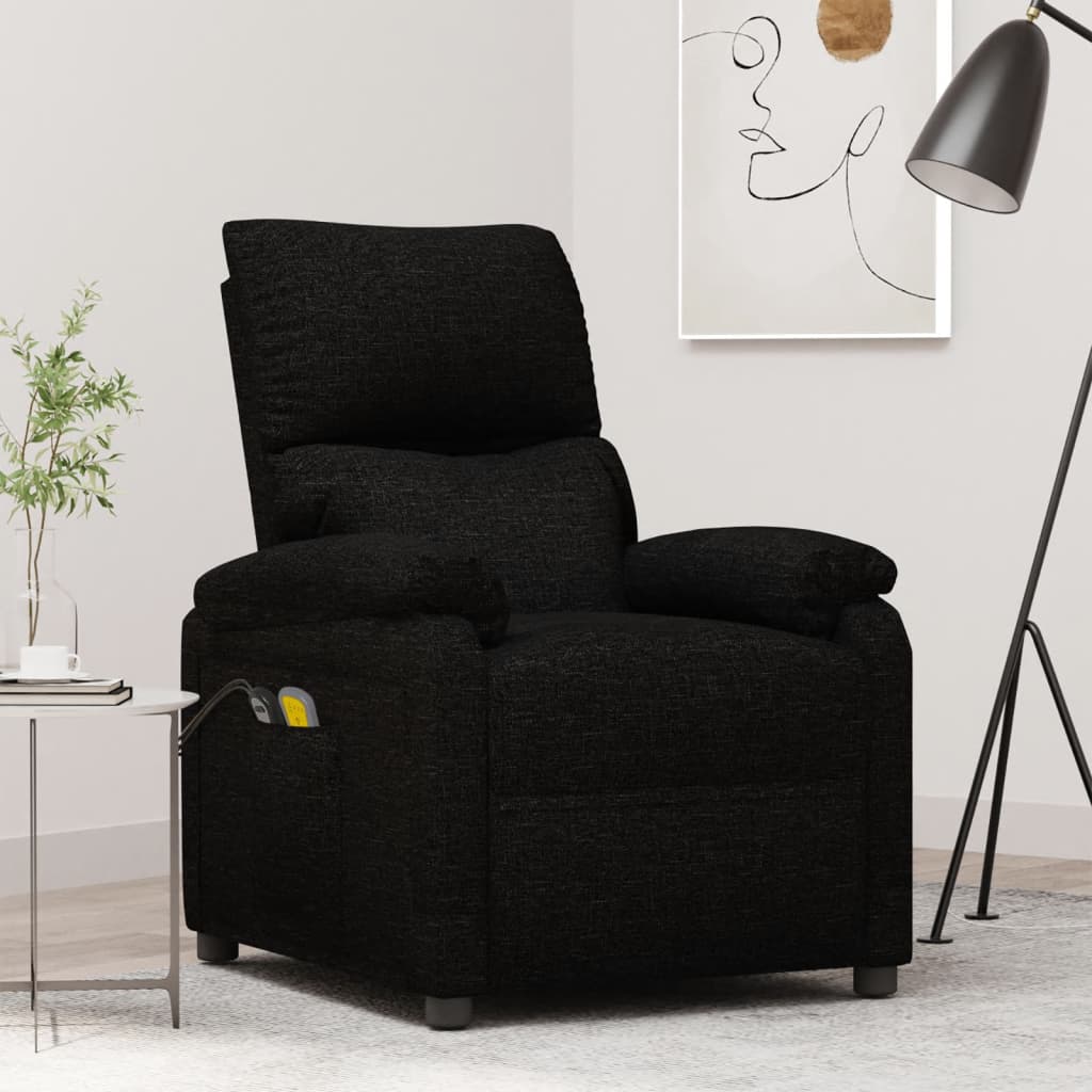 eldrevet massagestol stof sort