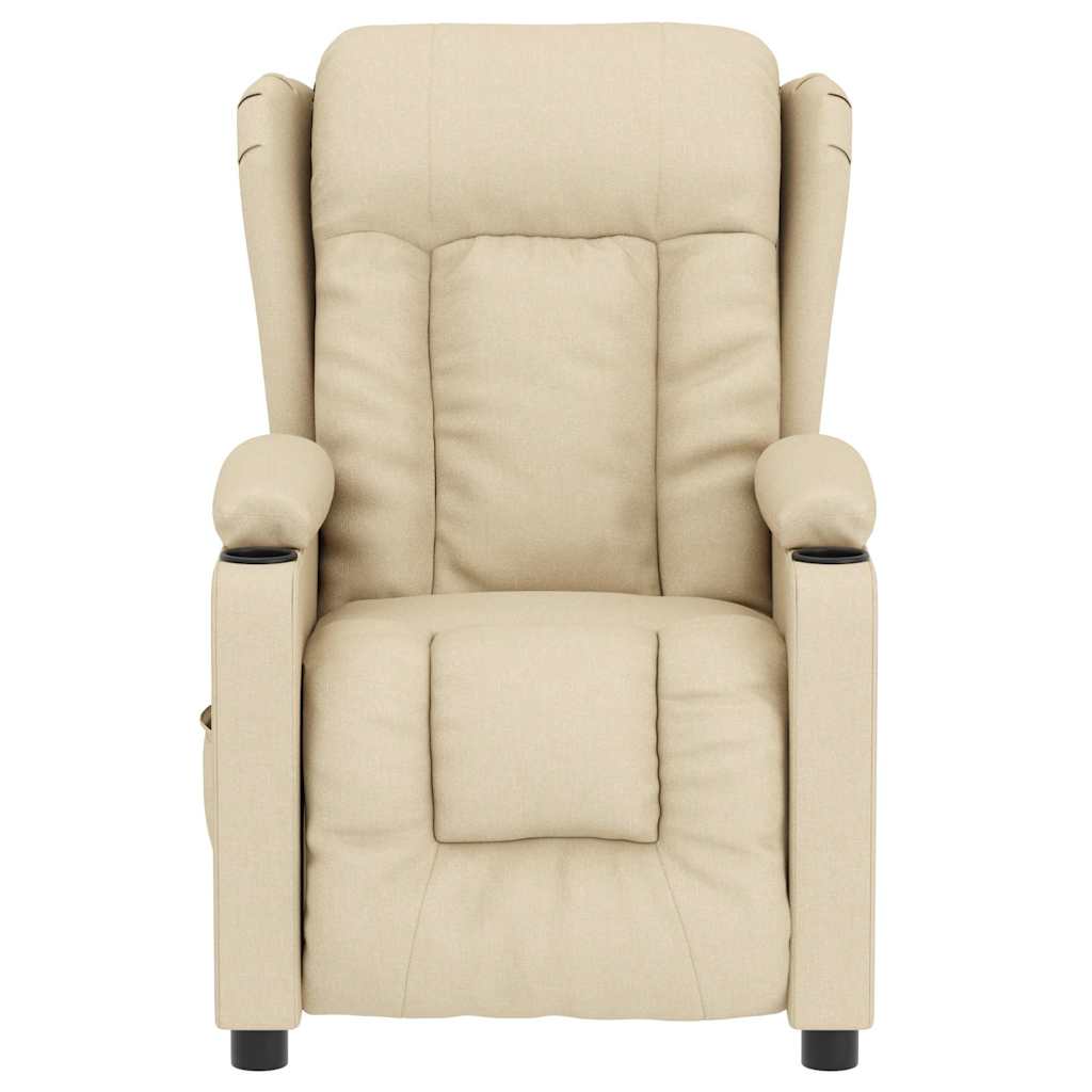 eldrevet massagestol stof cremefarvet