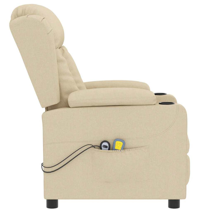 eldrevet massagestol stof cremefarvet