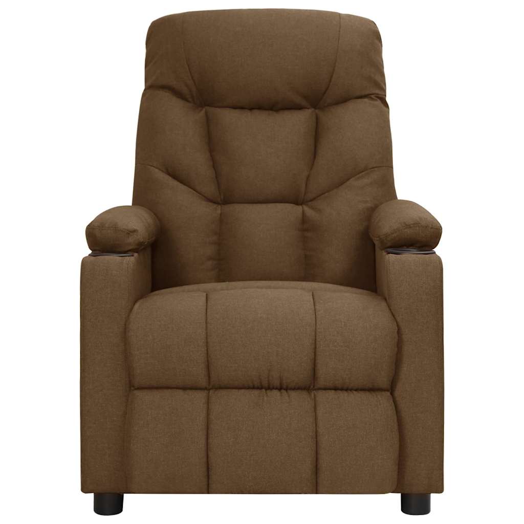 eldrevet massagestol stof brun