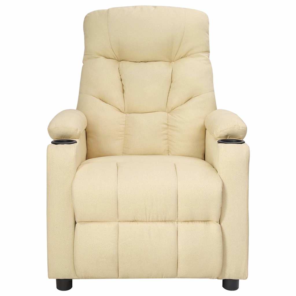 eldrevet massagestol stof cremefarvet