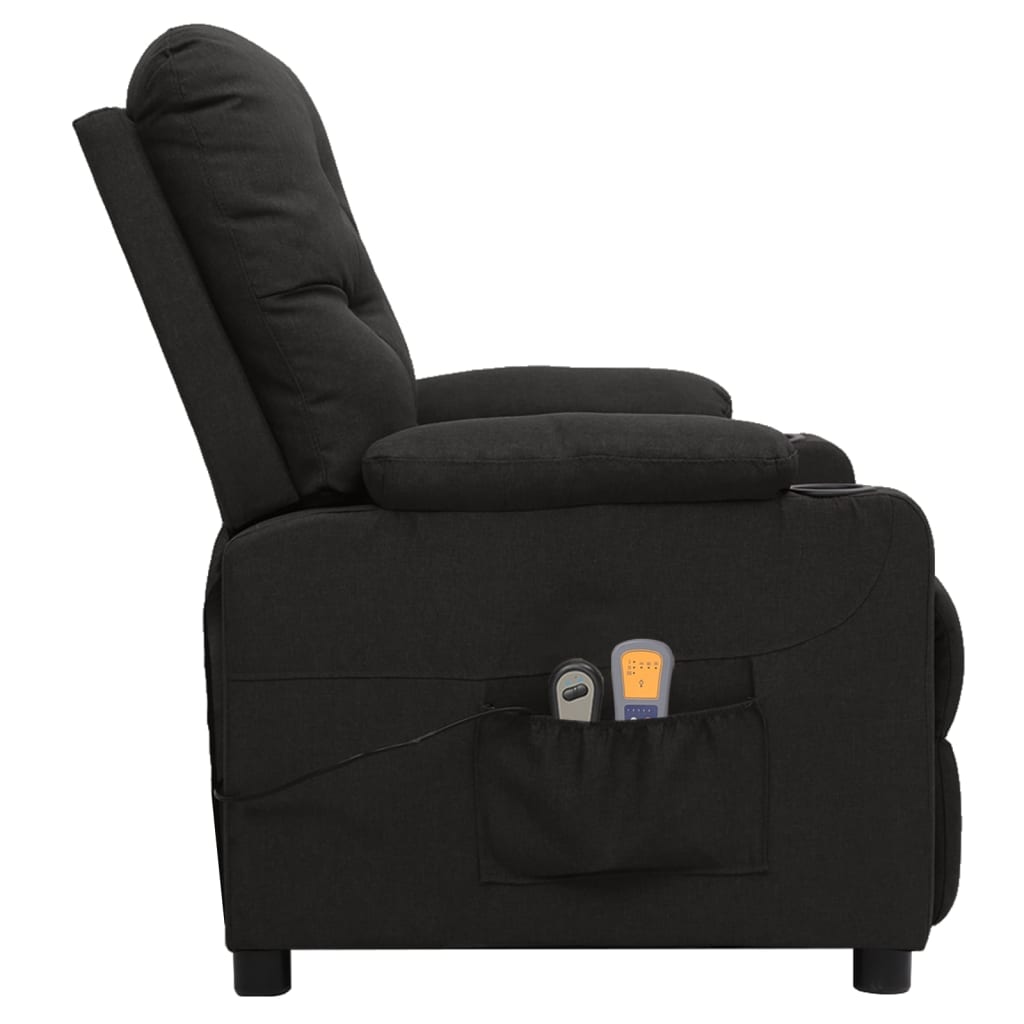 eldrevet massagestol stof sort