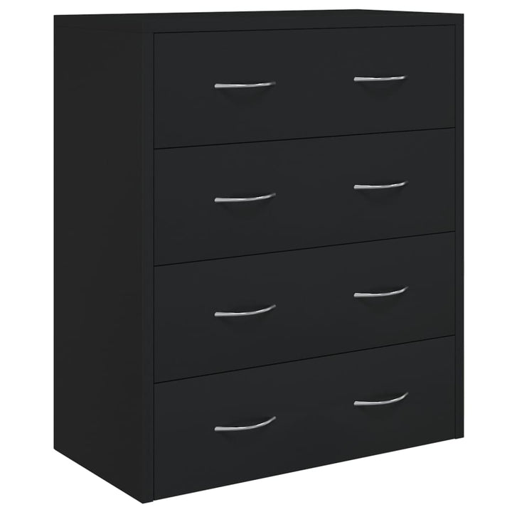 skænk med 4 skuffer 60x30,5x71 cm sort