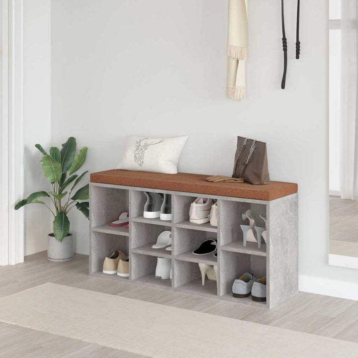 skobænk 103x30x48 cm konstrueret træ betongrå