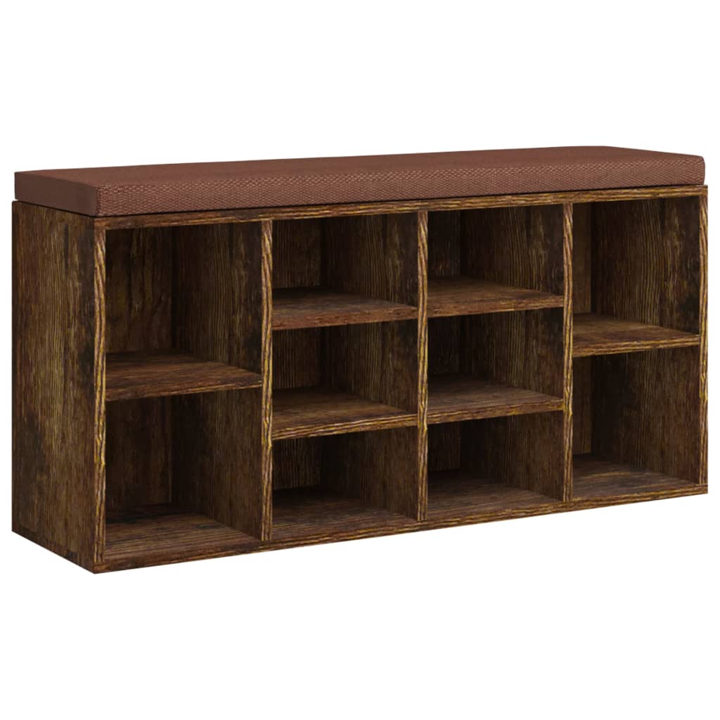 skobænk 103x30x48 cm konstrueret træ røget egetræsfarve