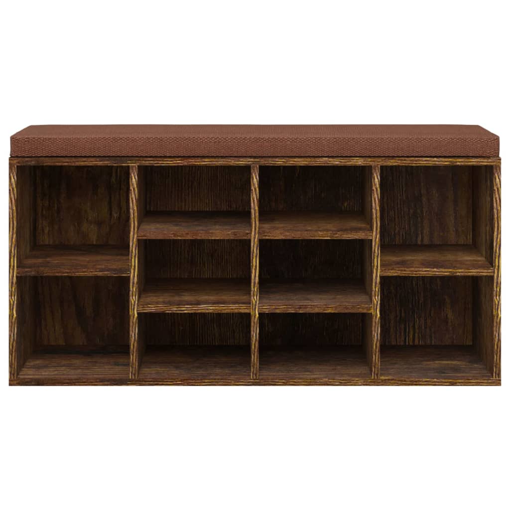 skobænk 103x30x48 cm konstrueret træ røget egetræsfarve