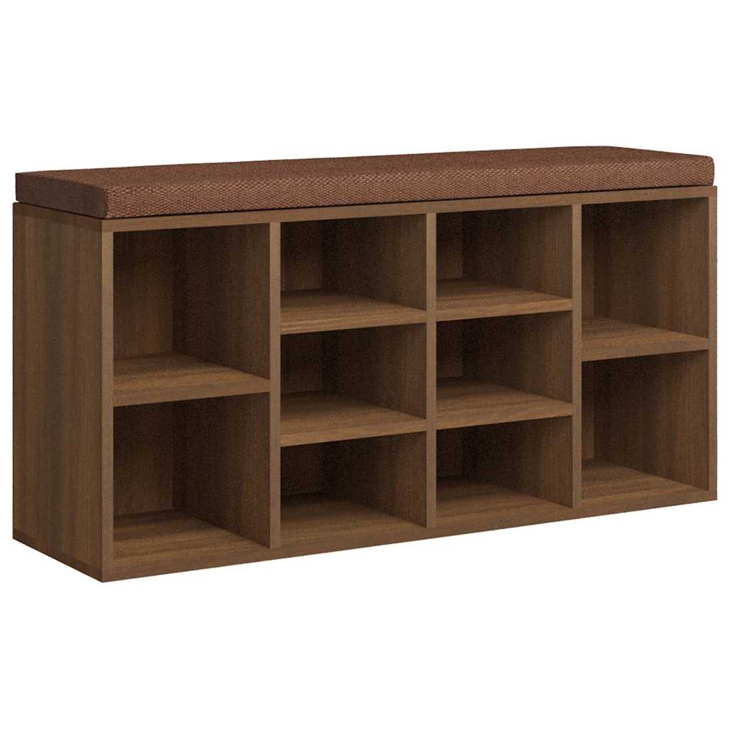 skobænk 103x30x48 cm konstrueret træ Brun egetræ