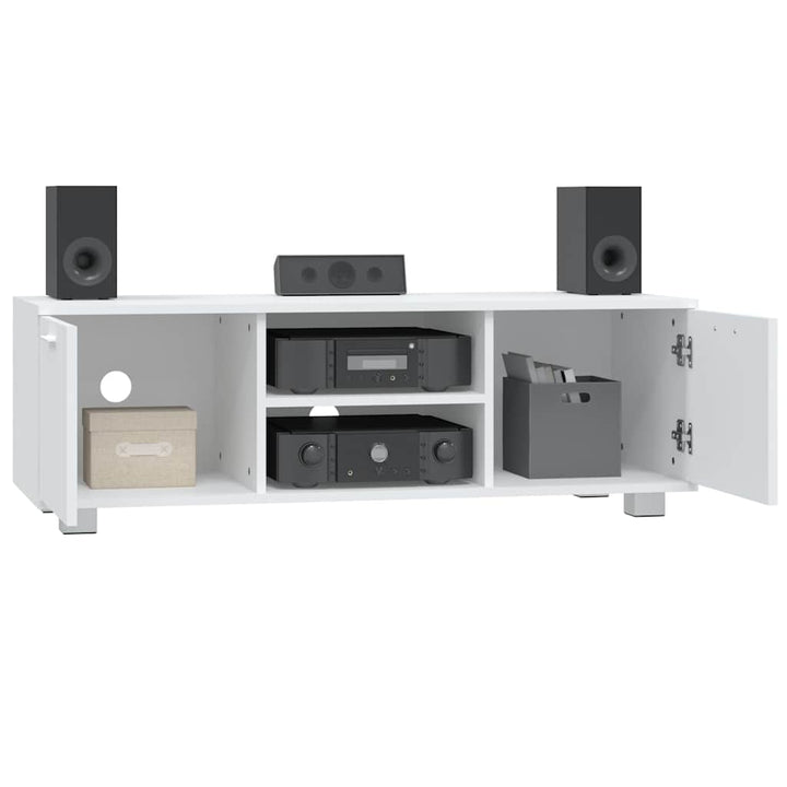 tv-bord 120x40,5x35 cm konstrueret træ hvid