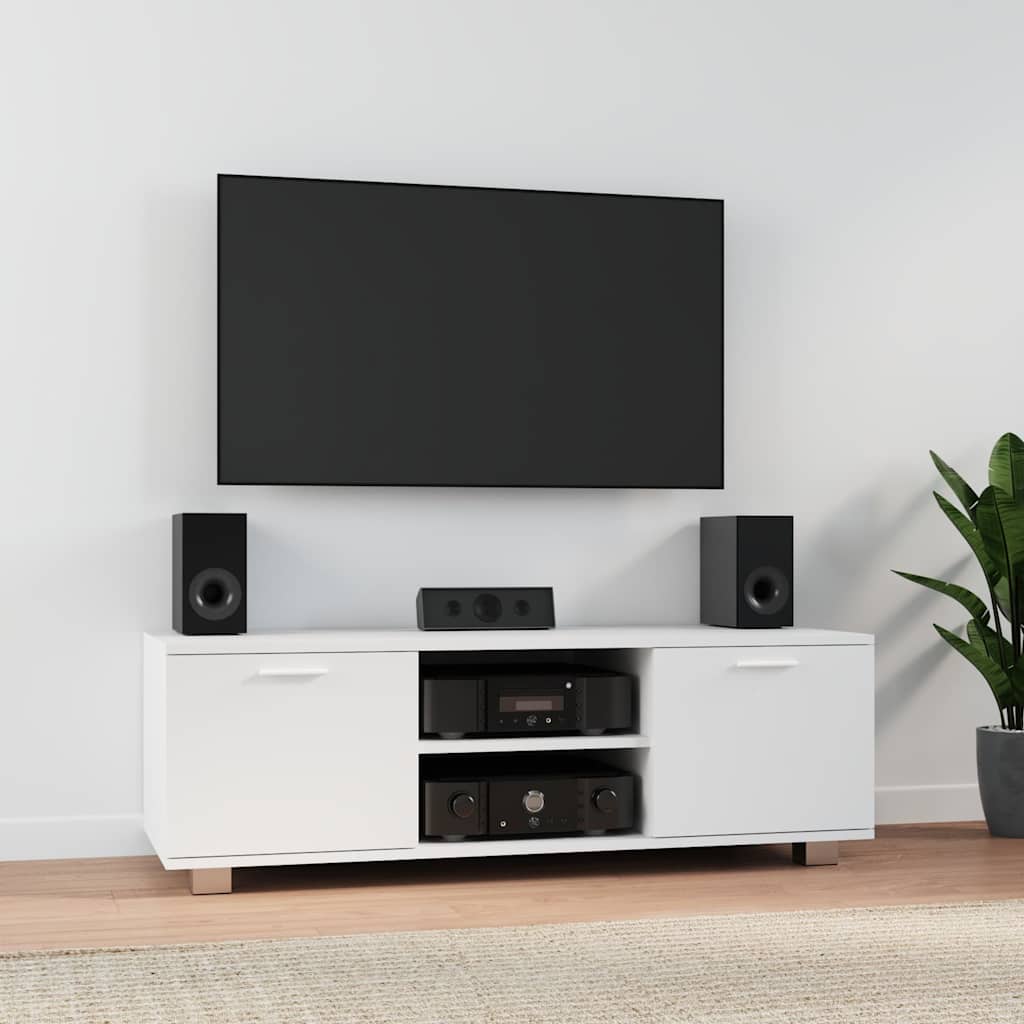 tv-bord 120x40,5x35 cm konstrueret træ hvid