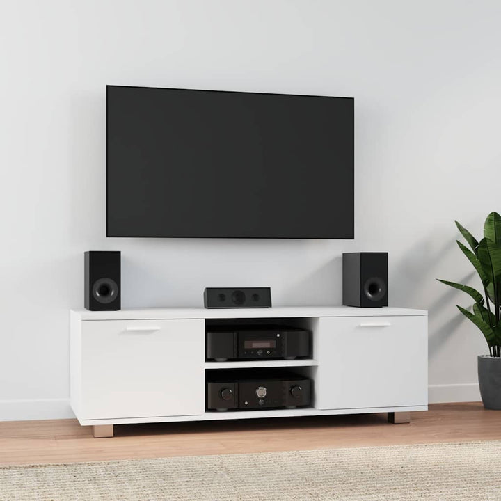 tv-bord 120x40,5x35 cm konstrueret træ hvid