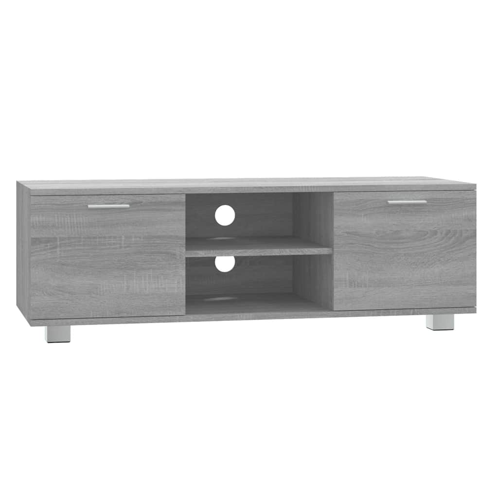 tv-bord 120x40,5x35 cm konstrueret træ grå sonoma-eg