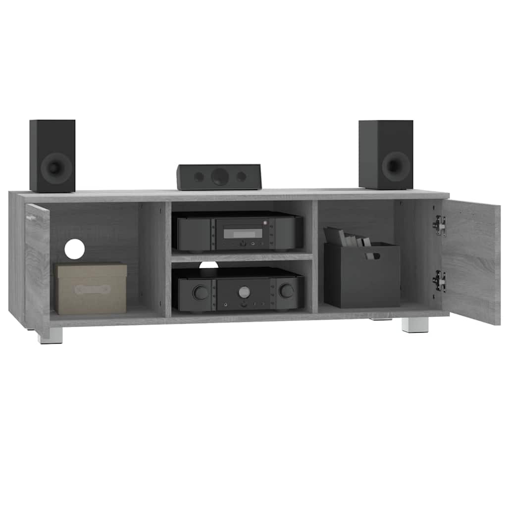 tv-bord 120x40,5x35 cm konstrueret træ grå sonoma-eg