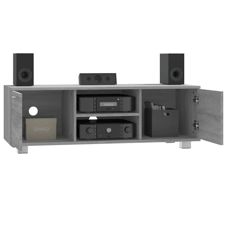 tv-bord 120x40,5x35 cm konstrueret træ grå sonoma-eg