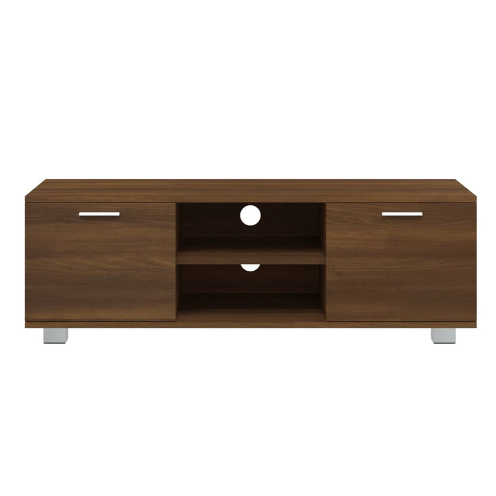 tv-bord 120x40,5x35 cm konstrueret træ brun egetræsfarve